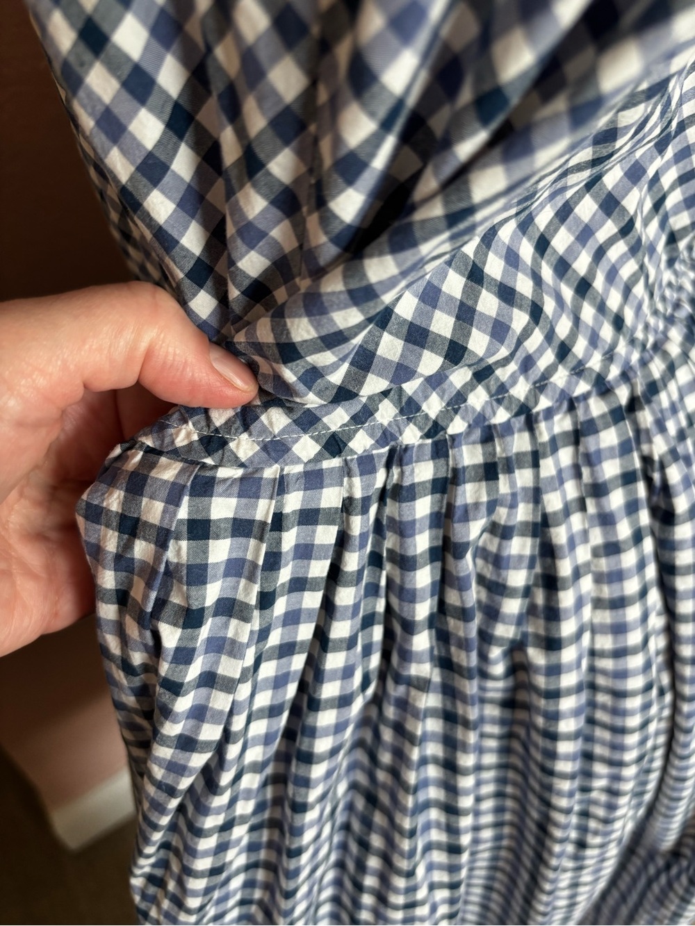 Merona Navy and White Gingham Midi Dress - Picture 5 of 8